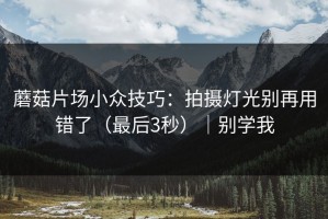 蘑菇片场小众技巧：拍摄灯光别再用错了（最后3秒）｜别学我