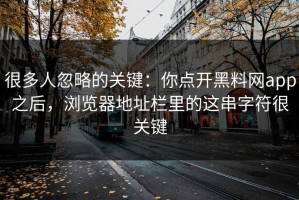 很多人忽略的关键：你点开黑料网app之后，浏览器地址栏里的这串字符很关键