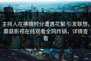 主持人在拂晓时分遭遇花絮 引发联想，蘑菇影视在线观看全网炸锅，详情查看