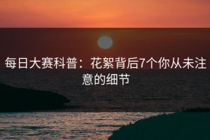 每日大赛科普：花絮背后7个你从未注意的细节