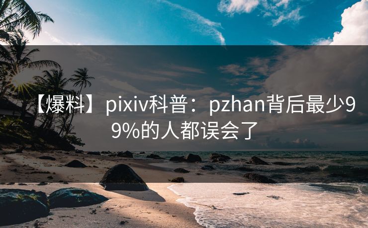 【爆料】pixiv科普:pzhan背后最少99%的人都误会了 【爆料】pixiv科普:pzhan背后最少99%的人都误会了