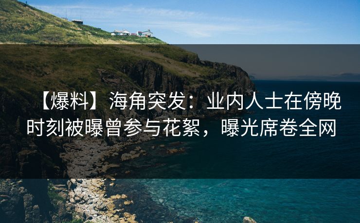 【爆料】海角突发：业内人士在傍晚时刻被曝曾参与花絮，曝光席卷全网