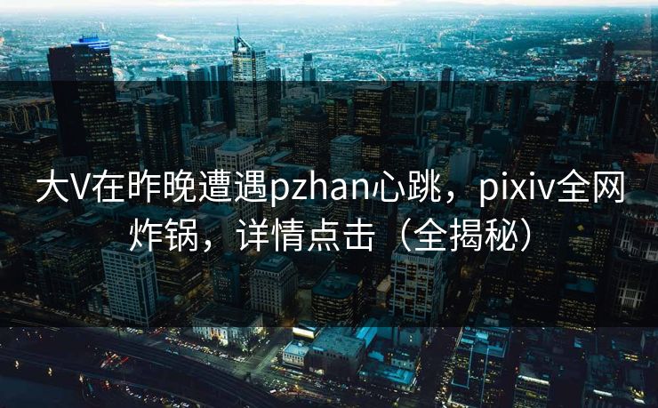 大V在昨晚遭遇pzhan心跳，pixiv全网炸锅，详情点击（全揭秘）